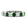 Load image into Gallery viewer, 4.25-carat-round-diamond-and-emerald-bezel-droplet-wedding-band-in-white-gold-FD8072ROBGEMGR-4.25CT-NL-WG-HW?v=1751956670