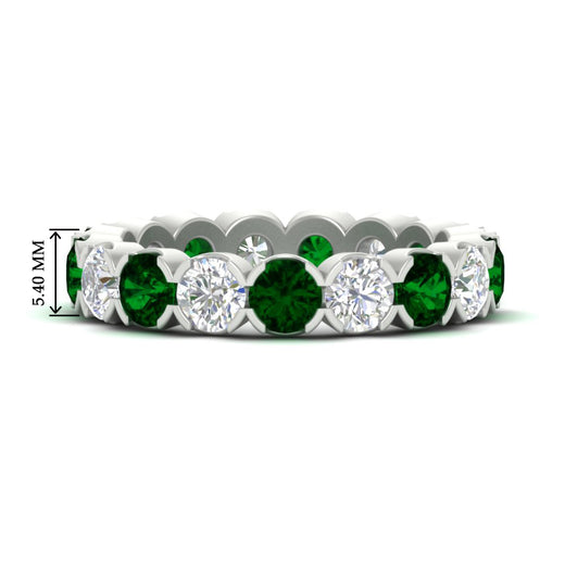 4.25-carat-round-diamond-and-emerald-bezel-droplet-wedding-band-in-white-gold-FD8072ROBGEMGR-4.25CT-NL-WG-HW?v=1751956670