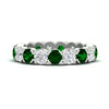 Load image into Gallery viewer, 4.25-carat-round-diamond-and-emerald-bezel-droplet-wedding-band-in-white-gold-FD8072ROBGEMGR-4.25CT-NL-WG?v=1751956670