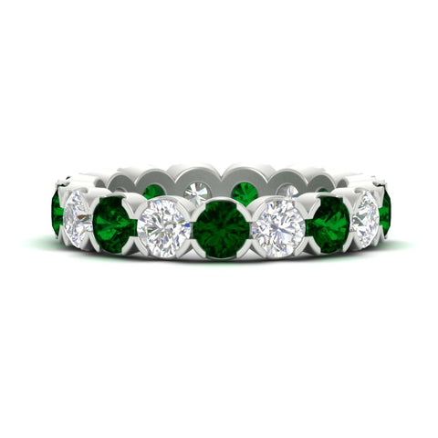 4.25-carat-round-diamond-and-emerald-bezel-droplet-wedding-band-in-white-gold-FD8072ROBGEMGR-4.25CT-NL-WG?v=1751956670
