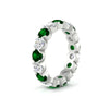 Load image into Gallery viewer, 4.25-carat-round-diamond-and-emerald-bezel-droplet-wedding-band-in-white-gold-FD8072ROBGEMGRANGLE2-4.25CT-NL-WG?v=1751956670