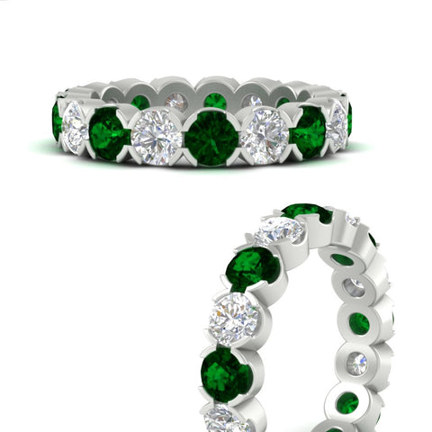 4.25-carat-round-diamond-and-emerald-bezel-droplet-wedding-band-in-white-gold-FD8072ROBGEMGRANGLE3-4.25CT-NL-WG?v=1751956671