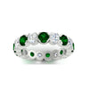 Load image into Gallery viewer, 4.25-carat-round-diamond-and-emerald-bezel-droplet-wedding-band-in-white-gold-FD8072ROBGEMGRANGLE5-4.25CT-NL-WG?v=1751956670