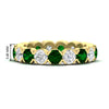Load image into Gallery viewer, 4.25-carat-round-diamond-and-emerald-bezel-droplet-wedding-band-in-yellow-gold-FD8072ROBGEMGR-4.25CT-NL-YG-HW?v=1751956673