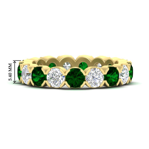 4.25-carat-round-diamond-and-emerald-bezel-droplet-wedding-band-in-yellow-gold-FD8072ROBGEMGR-4.25CT-NL-YG-HW?v=1751956673