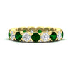 Load image into Gallery viewer, 4.25-carat-round-diamond-and-emerald-bezel-droplet-wedding-band-in-yellow-gold-FD8072ROBGEMGR-4.25CT-NL-YG?v=1751956673