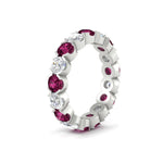 Load image into Gallery viewer, 4.25 Carat Round Diamond Bezel Droplet Wedding Band
