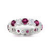Load image into Gallery viewer, 4.25-carat-round-diamond-and-pink-sapphire-bezel-droplet-wedding-band-in-white-gold-FD8072ROBGSADRPIANGLE5-4.25CT-NL-WG?v=1751956670