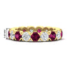 Load image into Gallery viewer, 4.25-carat-round-diamond-and-pink-sapphire-bezel-droplet-wedding-band-in-yellow-gold-FD8072ROBGSADRPI-4.25CT-NL-YG-HW?v=1751956673
