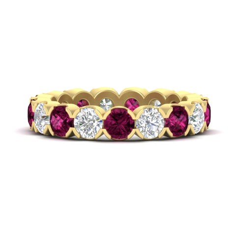 4.25-carat-round-diamond-and-pink-sapphire-bezel-droplet-wedding-band-in-yellow-gold-FD8072ROBGSADRPI-4.25CT-NL-YG?v=1751956673