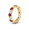 Load image into Gallery viewer, 4.25-carat-round-diamond-and-pink-sapphire-bezel-droplet-wedding-band-in-yellow-gold-FD8072ROBGSADRPIANGLE2-4.25CT-NL-YG?v=1751956673
