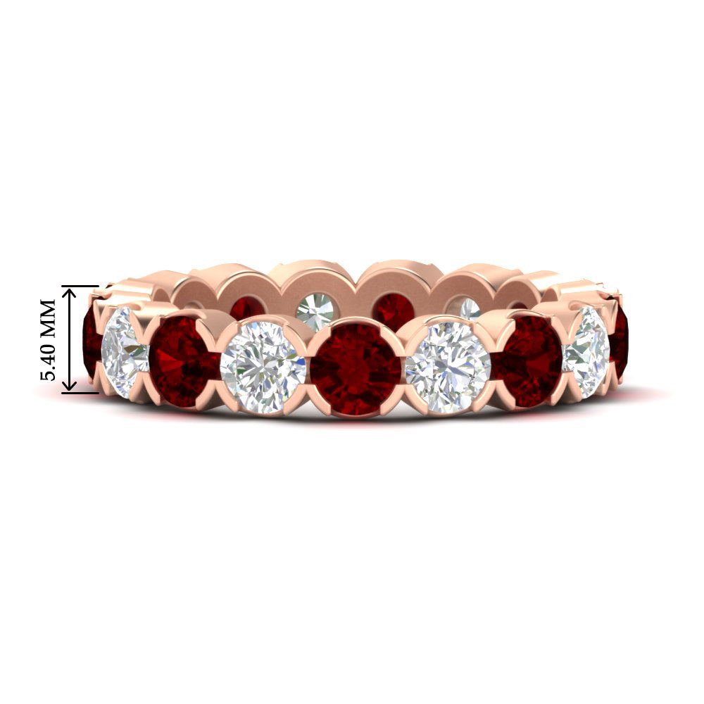 4.25 Carat Round Diamond Bezel Droplet Wedding Band