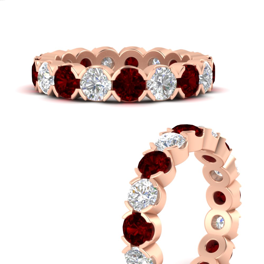 4.25 Carat Round Diamond Bezel Droplet Wedding Band