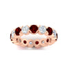 Load image into Gallery viewer, 4.25-carat-round-diamond-and-ruby-bezel-droplet-wedding-band-in-rose-gold-FD8072ROBGRUDRANGLE5-4.25CT-NL-RG?v=1751956668