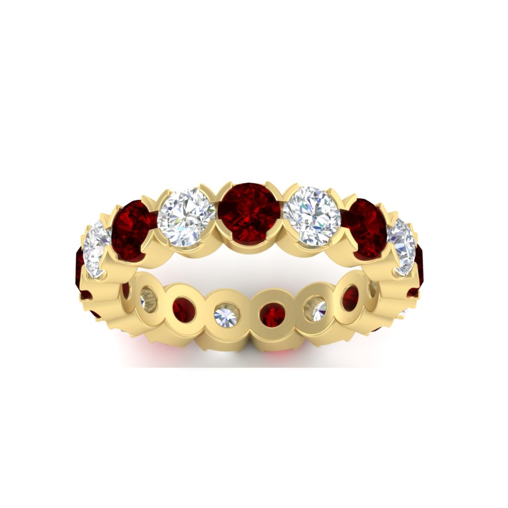 4.25 Carat Round Diamond Bezel Droplet Wedding Band