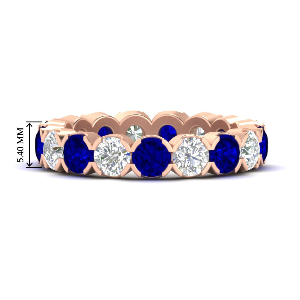 4.25 Carat Round Diamond Bezel Droplet Wedding Band