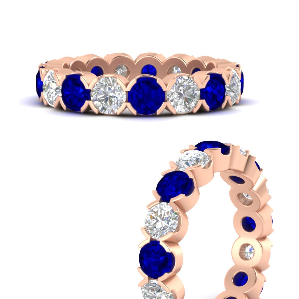 4.25 Carat Round Diamond Bezel Droplet Wedding Band