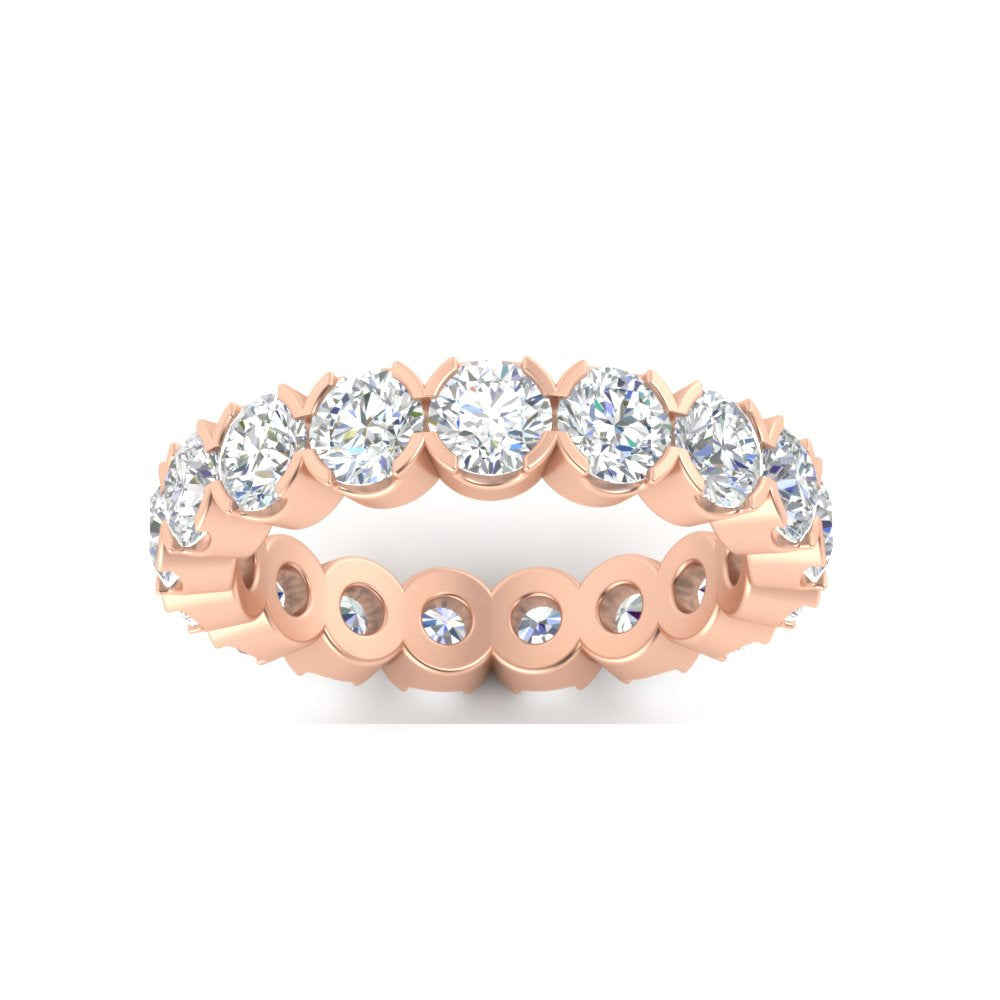 4.25 Carat Round Diamond Bezel Droplet Wedding Band