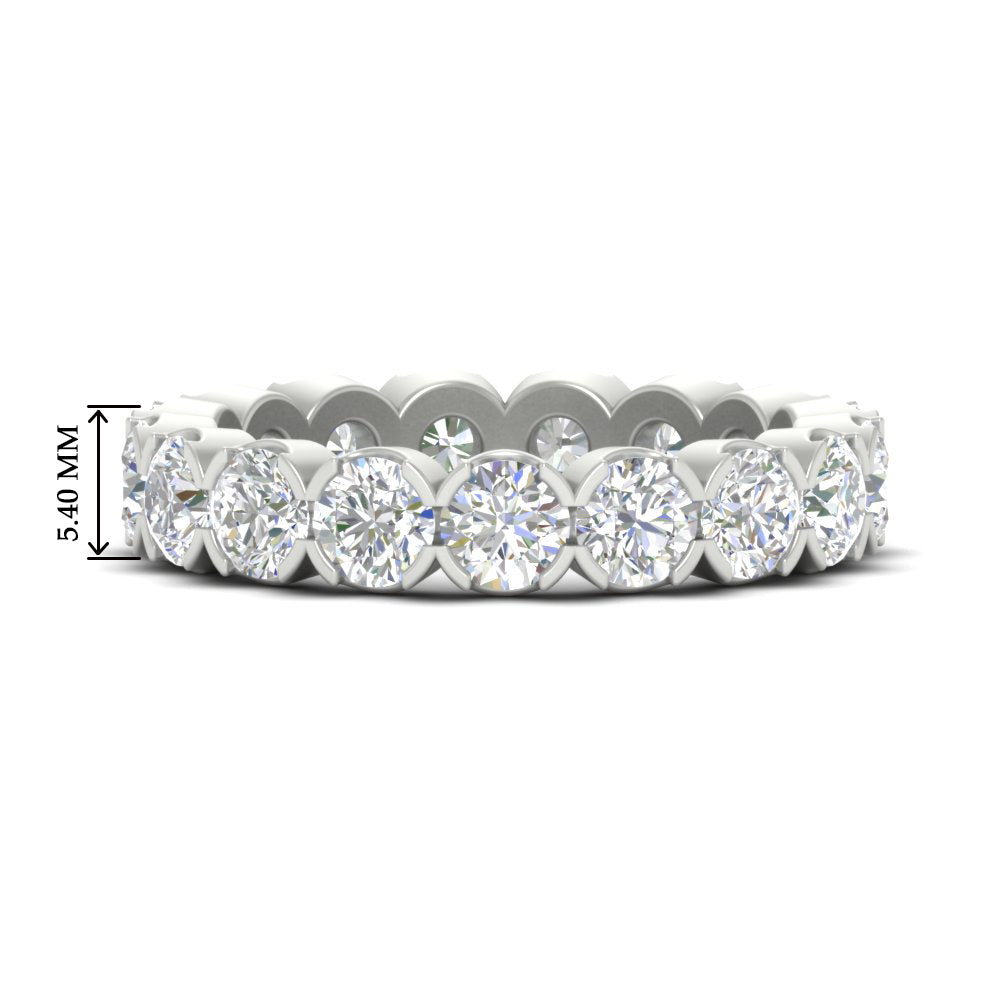 4.25 Carat Round Diamond Bezel Droplet Wedding Band