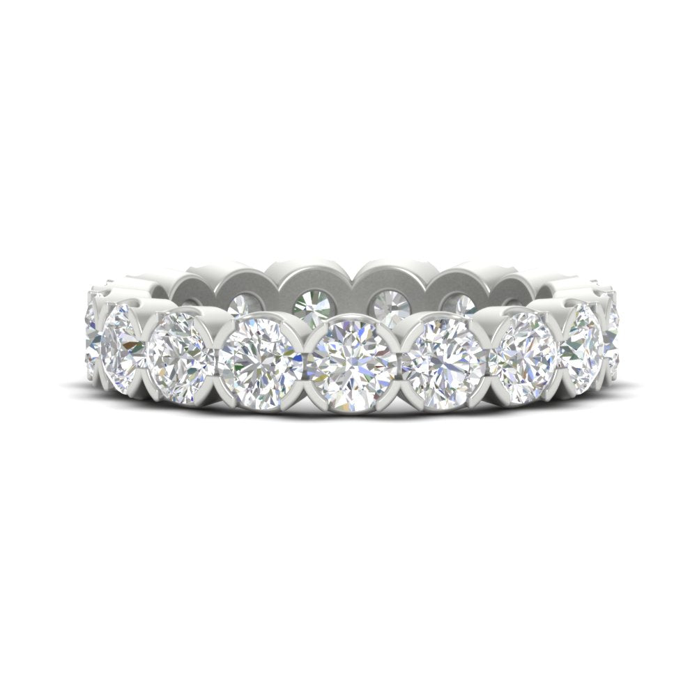 4.25 Carat Round Diamond Bezel Droplet Wedding Band