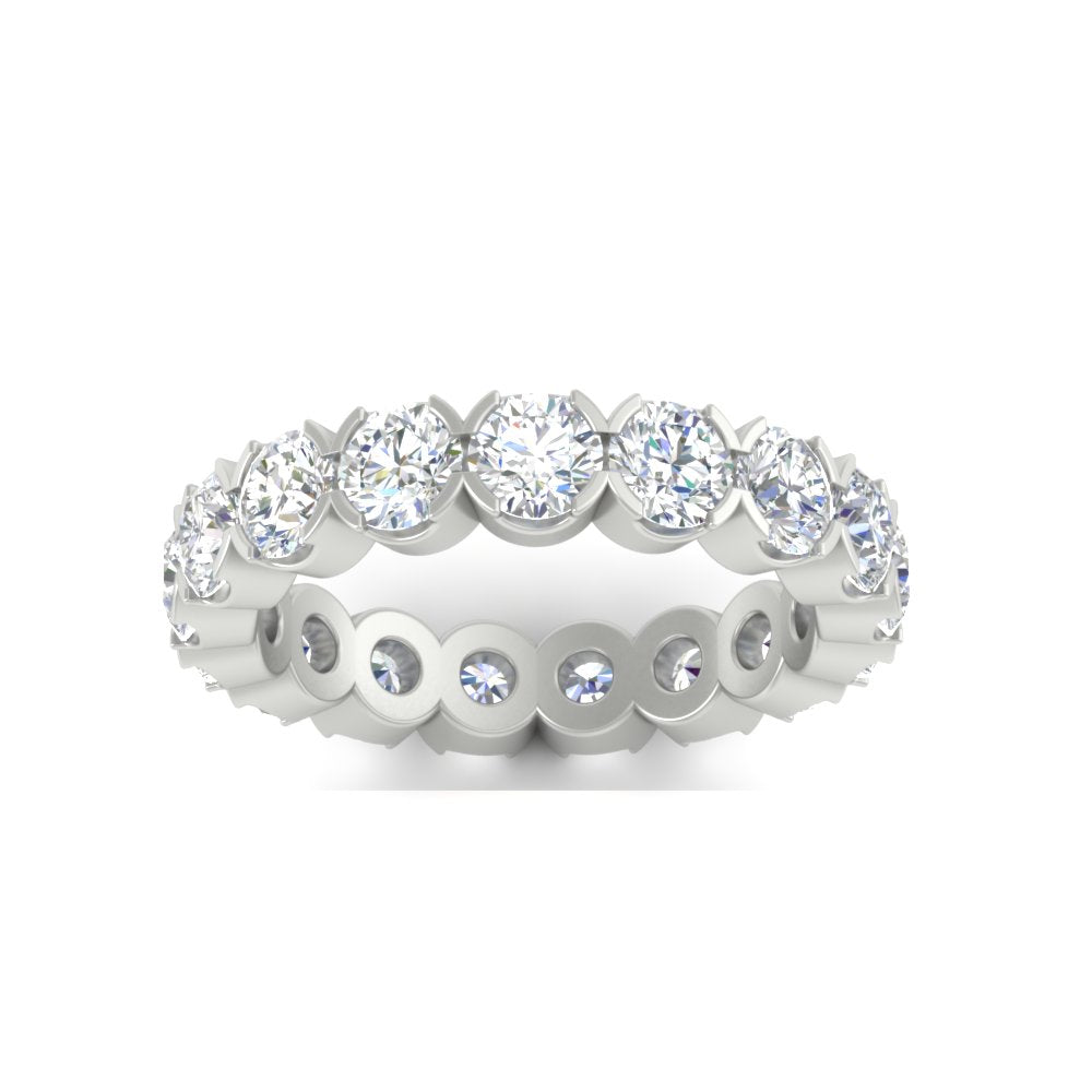 4.25 Carat Round Diamond Bezel Droplet Wedding Band