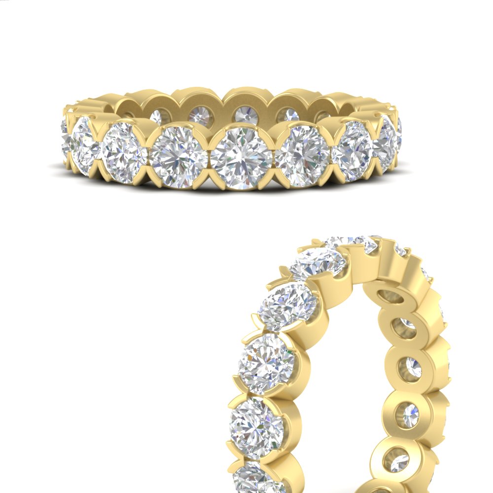 4.25 Carat Round Diamond Bezel Droplet Wedding Band