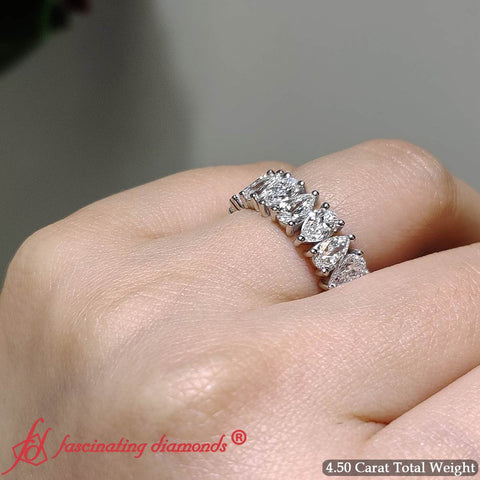 Alternating Pear Shaped Eternity Band