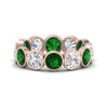 Load image into Gallery viewer, 4.80-carat-eternity-ring-bezel-emerald-in-rose-gold-FDEWB10558-0.40CTGEMGRANGLE3-NL-RG