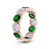 Load image into Gallery viewer, 4.80-carat-eternity-ring-bezel-emerald-in-rose-gold-FDEWB10558-0.40CTGEMGRANGLE3-NL-RG
