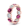 Load image into Gallery viewer, 4.80-carat-eternity-ring-bezel-pink-sapphire-in-rose-gold-FDEWB10558-0.40CTGSADRPIANGLE3-NL-RG