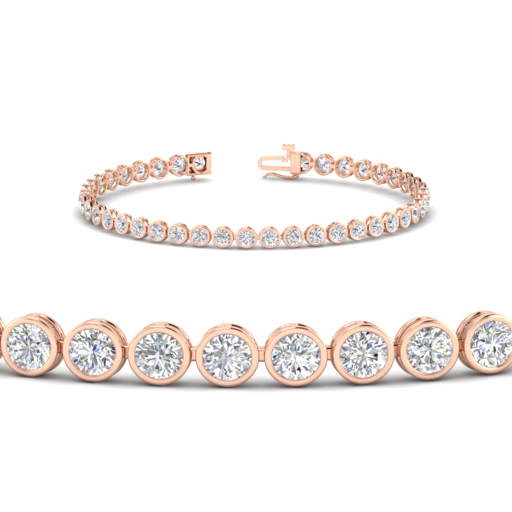 5.50 Carat Diamond Bezel Set Tennis Bracelet