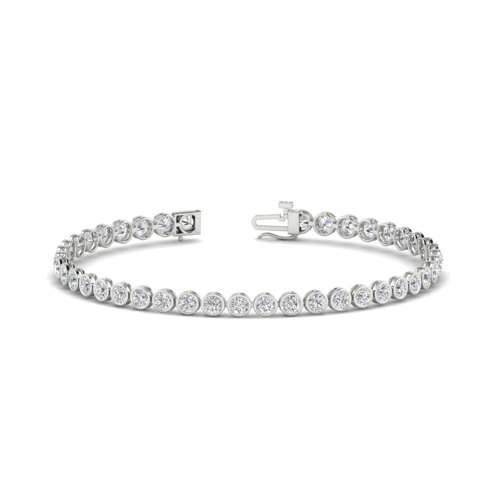 5.50 Carat Diamond Bezel Set Tennis Bracelet