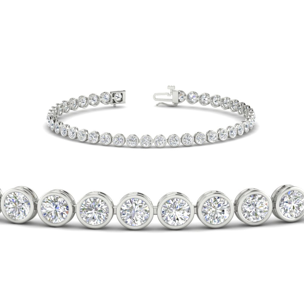 5.50 Carat Diamond Bezel Set Tennis Bracelet