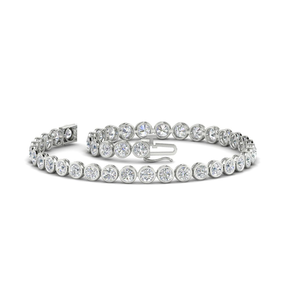 5.50 Carat Diamond Bezel Set Tennis Bracelet