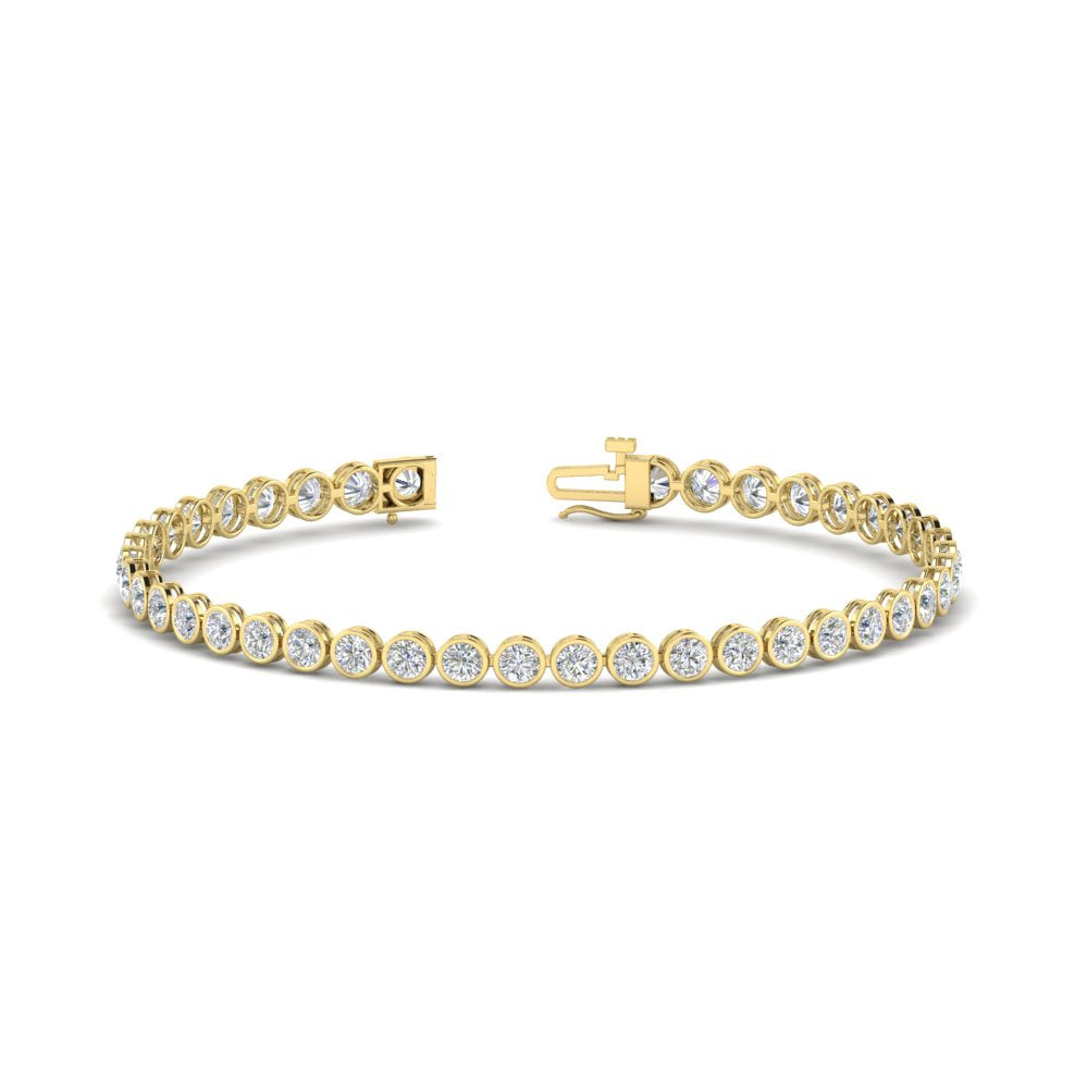 5.50 Carat Diamond Bezel Set Tennis Bracelet