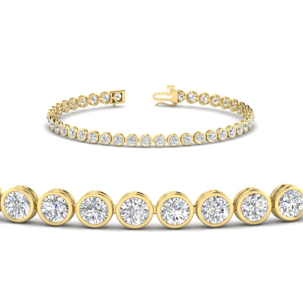 5.50 Carat Diamond Bezel Set Tennis Bracelet