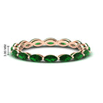 Load image into Gallery viewer, 5-carat-anniversary-east-west-emerald-wedding-ring-in-rose-gold-FDEWB8868MQGEMGR-5.00CT-NL-RG-HW