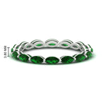Load image into Gallery viewer, 5-carat-anniversary-east-west-emerald-wedding-ring-in-white-gold-FDEWB8868MQGEMGR-5.00CT-NL-WG-HW