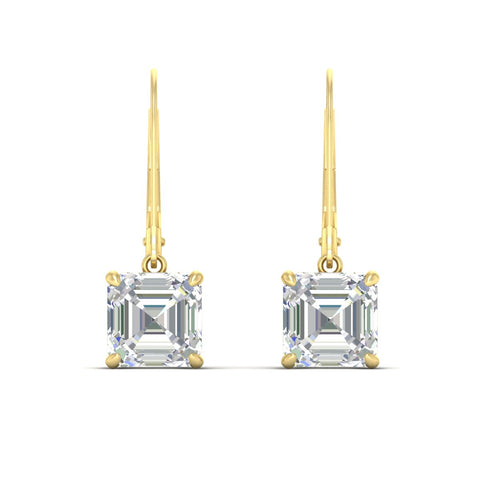 Asscher cut Leverback Drop Earrings