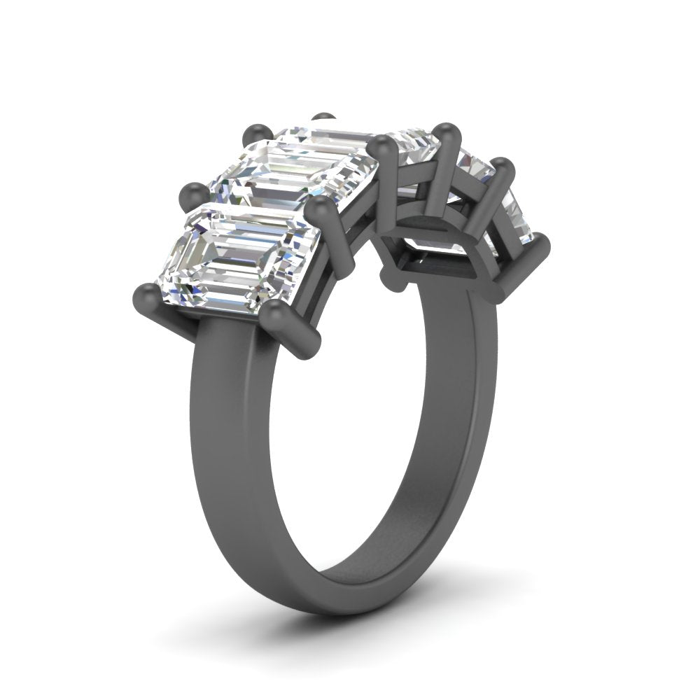 Emerald Cut Five Stone Diamond Anniversary Ring