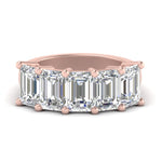 Load image into Gallery viewer, Emerald Cut Five Stone Diamond Anniversary Ring
