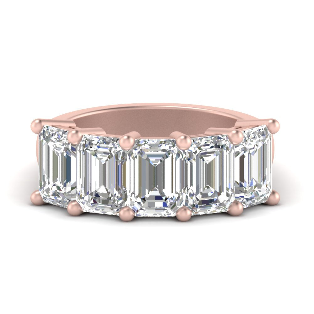Emerald Cut Five Stone Diamond Anniversary Ring