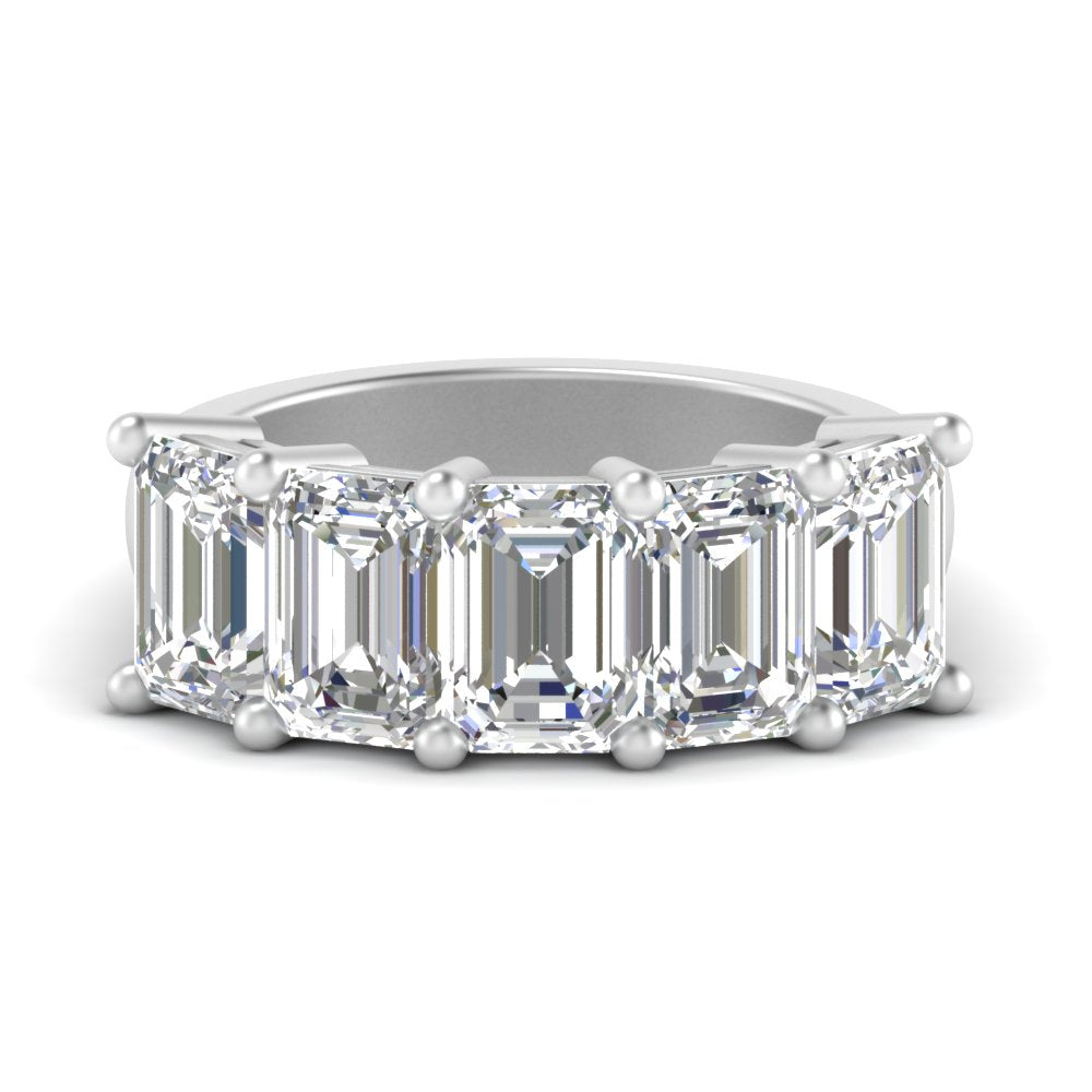 Emerald Cut Five Stone Diamond Anniversary Ring