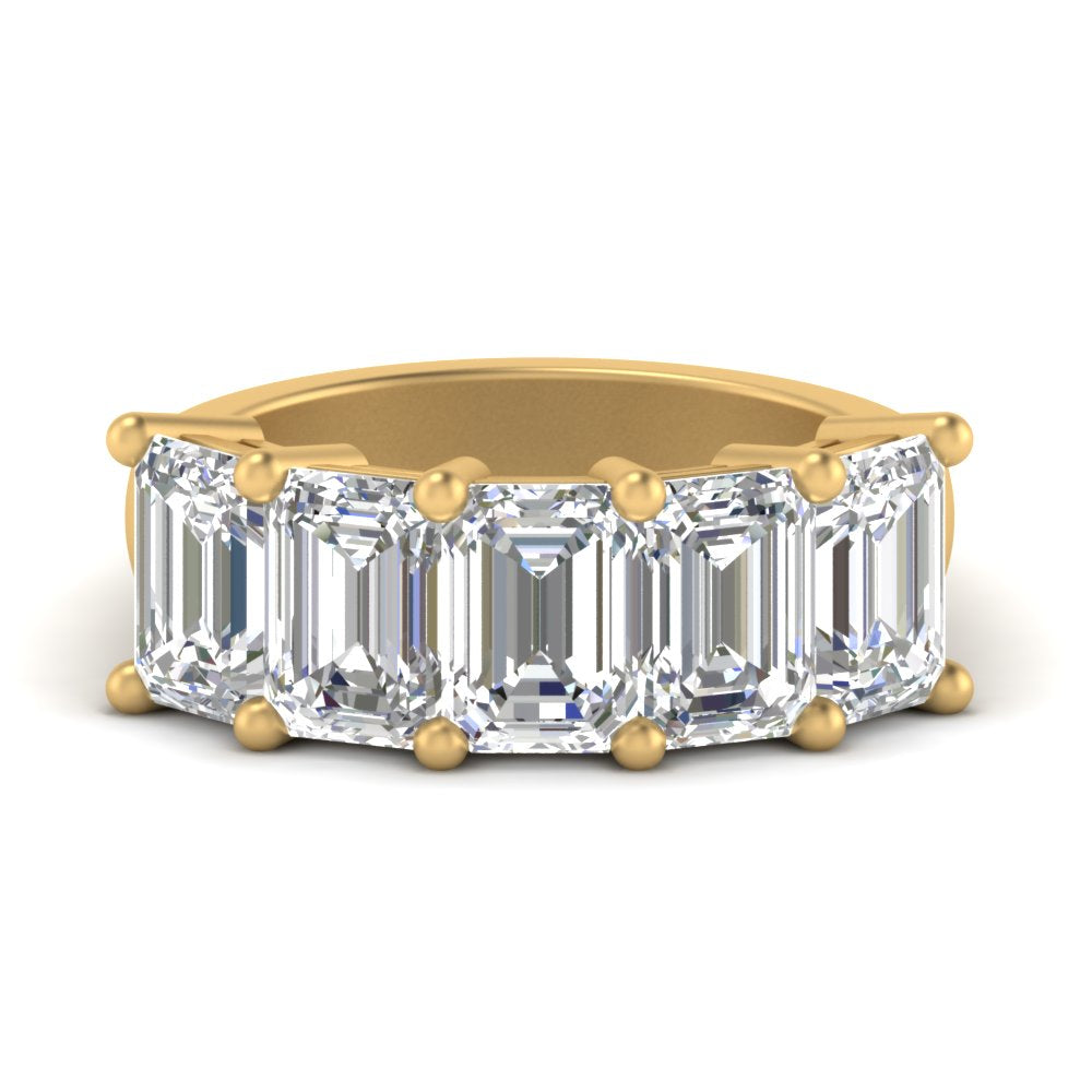 Emerald Cut Five Stone Diamond Anniversary Ring
