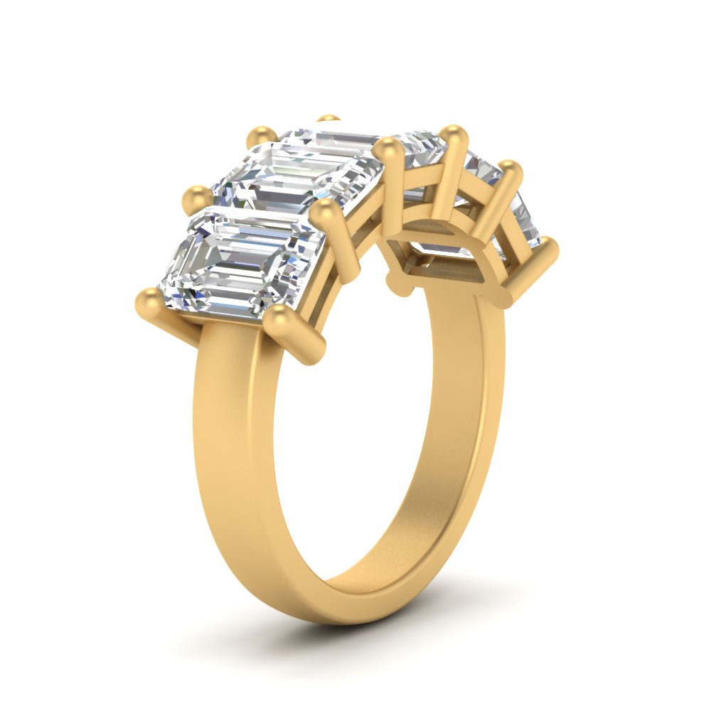 Emerald Cut Five Stone Diamond Anniversary Ring