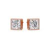 Load image into Gallery viewer, Stylish Princess Bezel Diamond Studs
