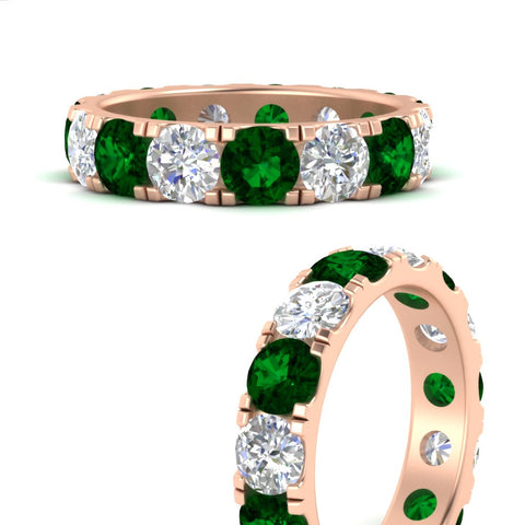 5-carat-double-prong-eternity-diamond-and-emerald-wedding-band-in-rose-gold-FDEWB8371GEMGRANGLE3-5.00CT-NL-RG