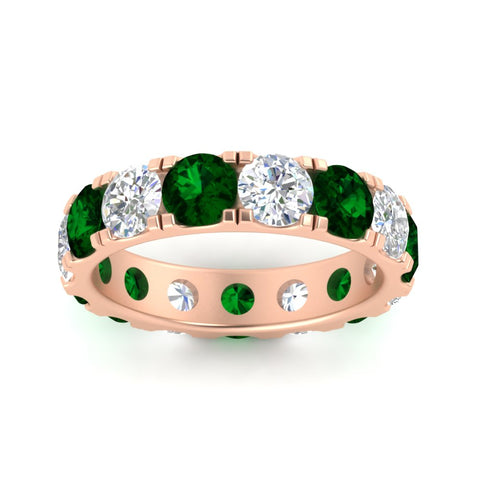 5-carat-double-prong-eternity-diamond-and-emerald-wedding-band-in-rose-gold-FDEWB8371GEMGRANGLE5-5.00CT-NL-RG