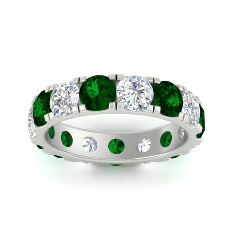 5-carat-double-prong-eternity-diamond-and-emerald-wedding-band-in-white-gold-FDEWB8371GEMGRANGLE5-5.00CT-NL-WG