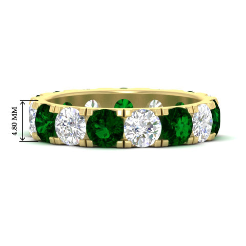 5-carat-double-prong-eternity-diamond-and-emerald-wedding-band-in-yellow-gold-FDEWB8371GEMGR-5.00CT-NL-YG-HW